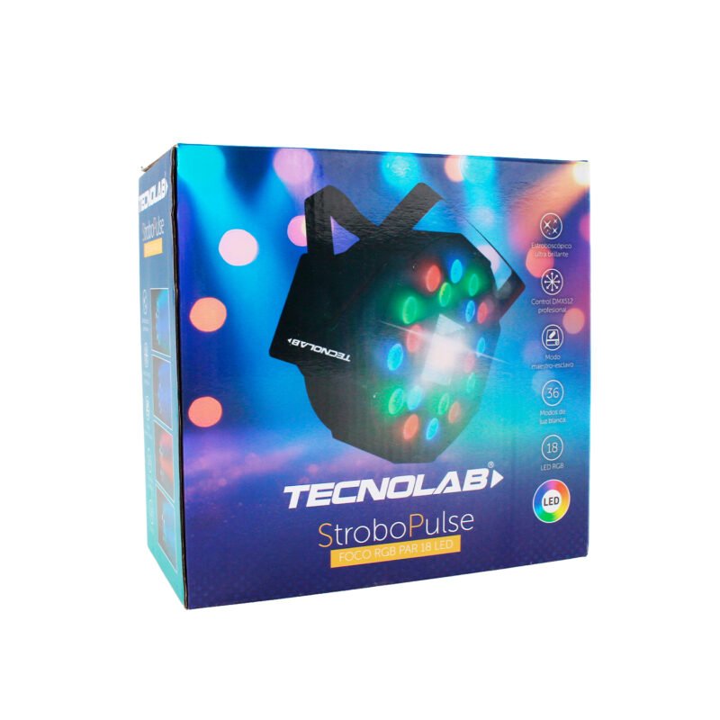 foco tecnolab par 18 con estroboscopica 60w con conexion a dmx — vista 2