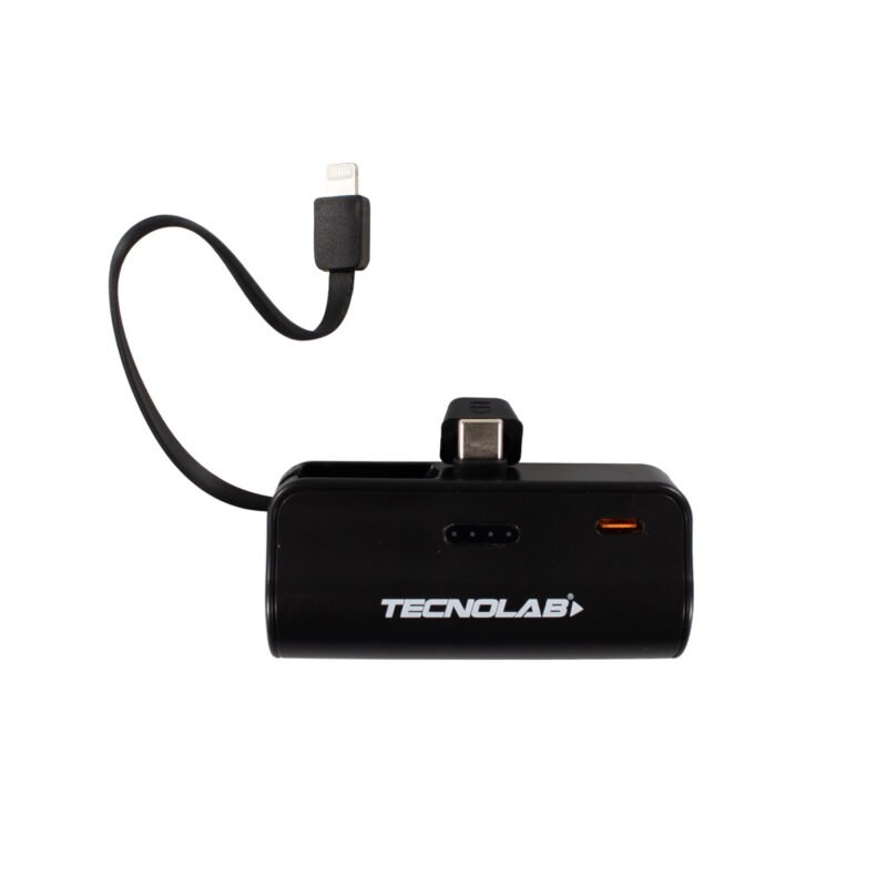 powerbank tecnolab 10000 mah, 20w salida usb tipo c y lightning. black — vista 6