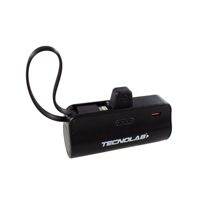 powerbank tecnolab 10000 mah, 20w salida usb tipo c y lightning. black — vista 7