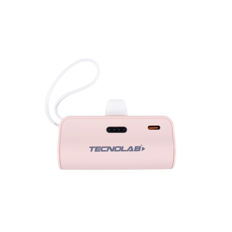 powerbank tecnolab 10000 mah, 20w salida usb tipo c y lightning. pink — vista 3