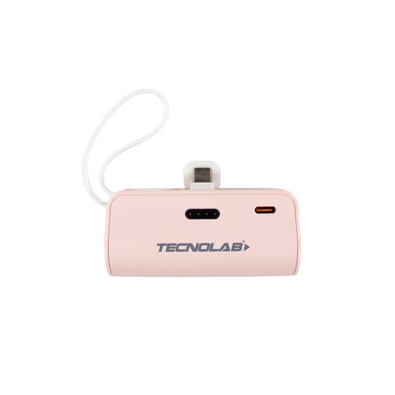 powerbank tecnolab 10000 mah, 20w salida usb tipo c y lightning. pink — vista 5