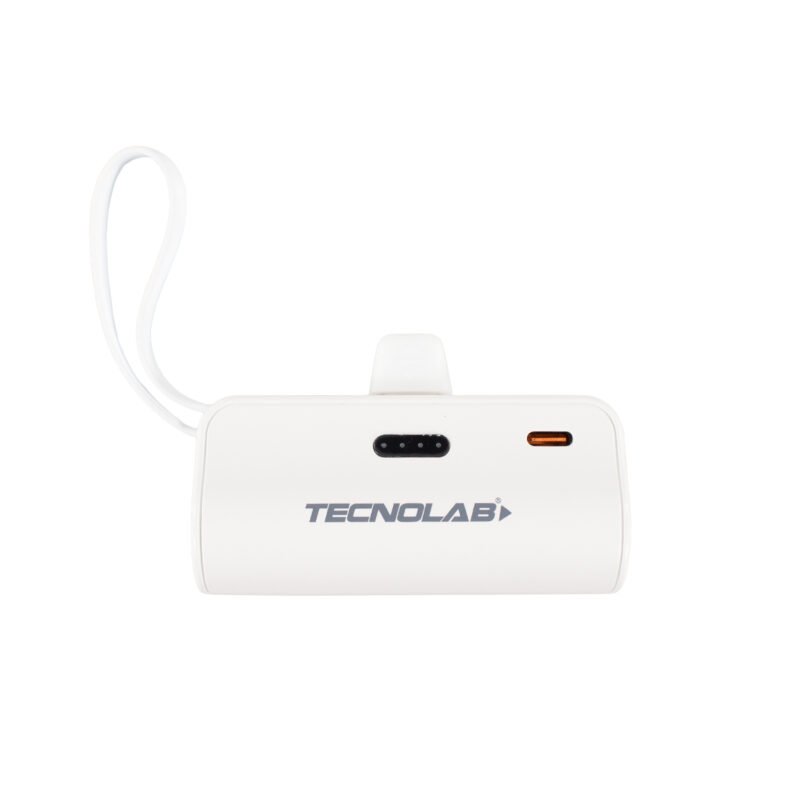 powerbank tecnolab 10000 mah, 20w salida usb tipo c y lightning. white — vista 3