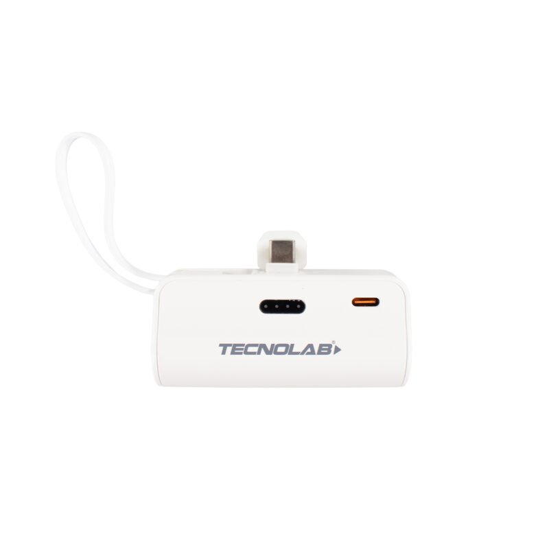 powerbank tecnolab 10000 mah, 20w salida usb tipo c y lightning. white — vista 4