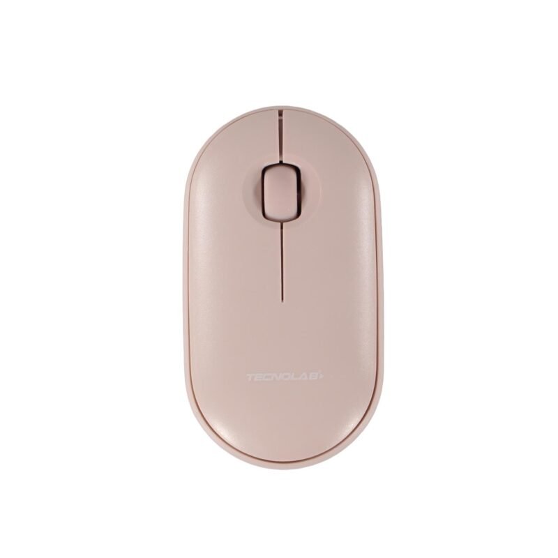 mouse silencioso tecnolab, conexion dual 2.4g + bt. 1000 dpi. pink — vista 2
