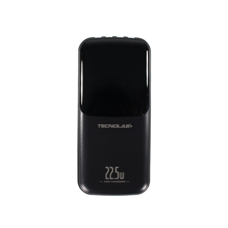 powerbank tecnolab 25000mah 22,5w incluye 4 cables, tipo c, usb, micro usb y lightning. black — vista 4
