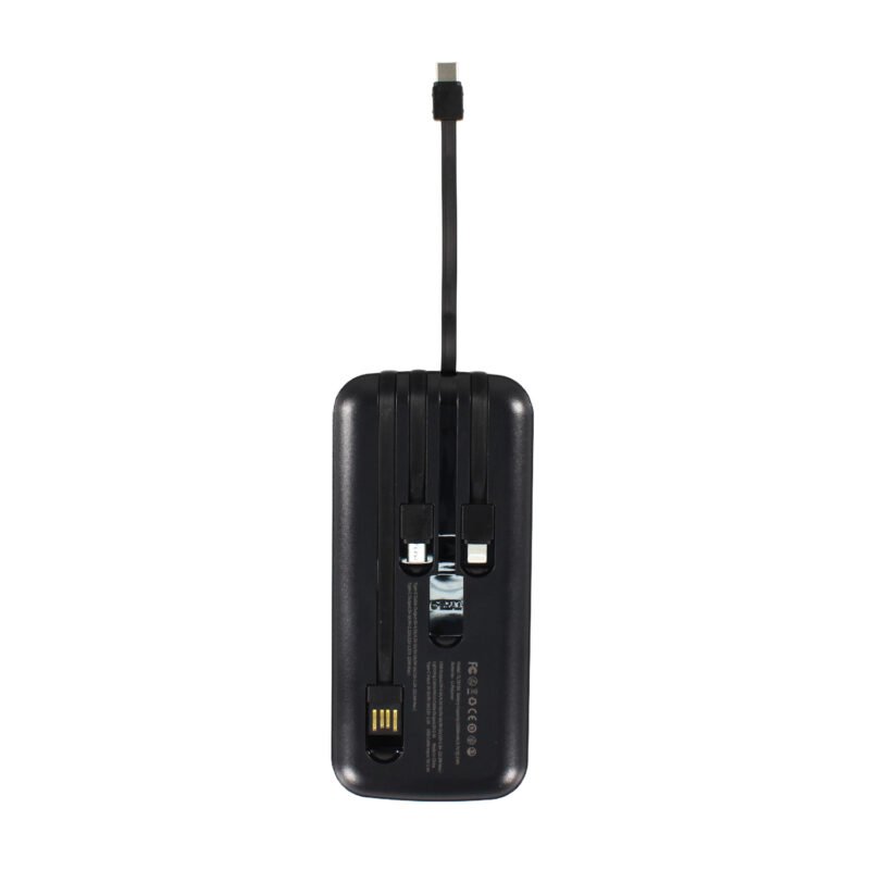 powerbank tecnolab 25000mah 22,5w incluye 4 cables, tipo c, usb, micro usb y lightning. black — vista 6
