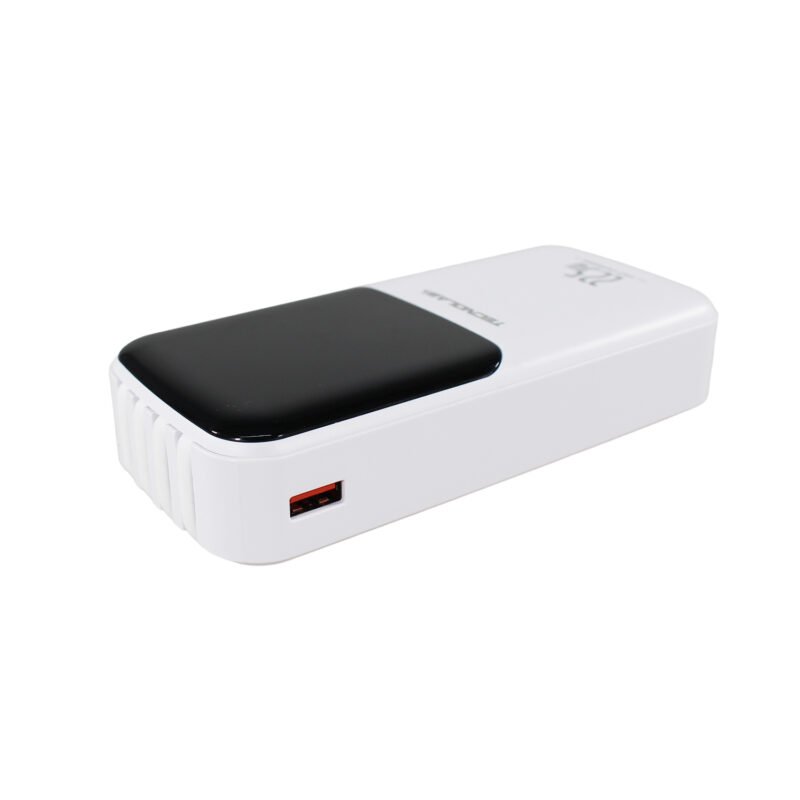 powerbank tecnolab 25000mah 22,5w incluye 4 cables, tipo c, usb, micro usb y lightning. white — vista 7