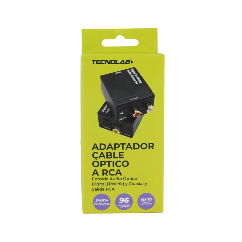 adaptador tecnolab de cable optico a rca. — vista 2