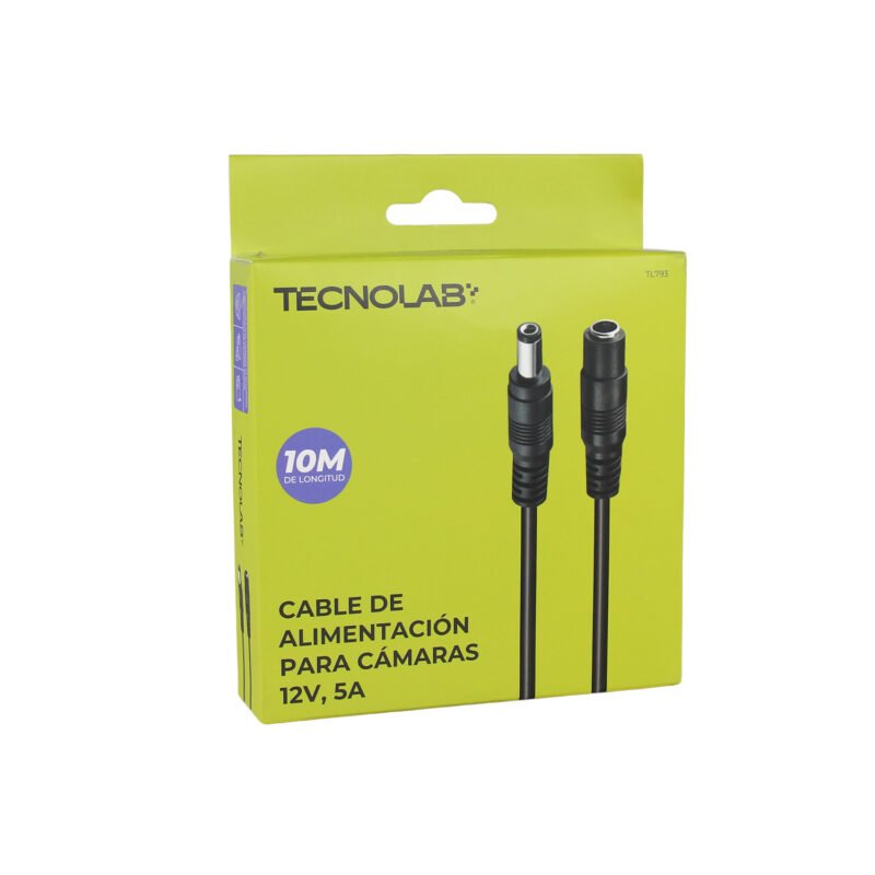 cable tecnolab de alimentacion para camaras 12v 5a, 10 metros. black — vista 2