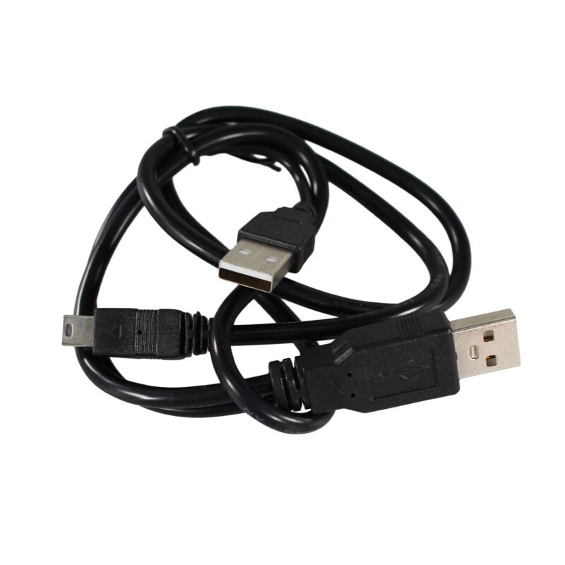 cable tecnolab doble usb a mini usb 5 pines. 1 metro. black — vista 3