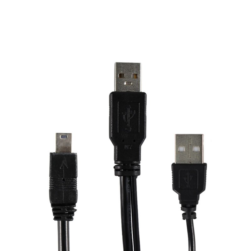 cable tecnolab doble usb a mini usb 5 pines. 1 metro. black — vista 4