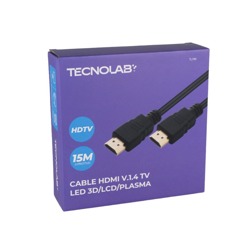 cable tecnolab hdmi v1.4. 15 metros. black — vista 2