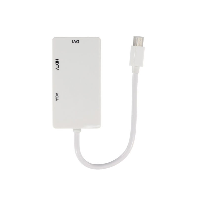 adaptador tecnolab mini displayport a hdmi, vga y dvi. compatibilidad universal. white — vista 3
