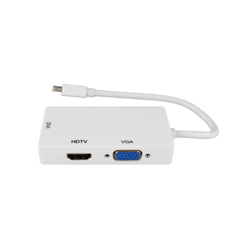 adaptador tecnolab mini displayport a hdmi, vga y dvi. compatibilidad universal. white — vista 4