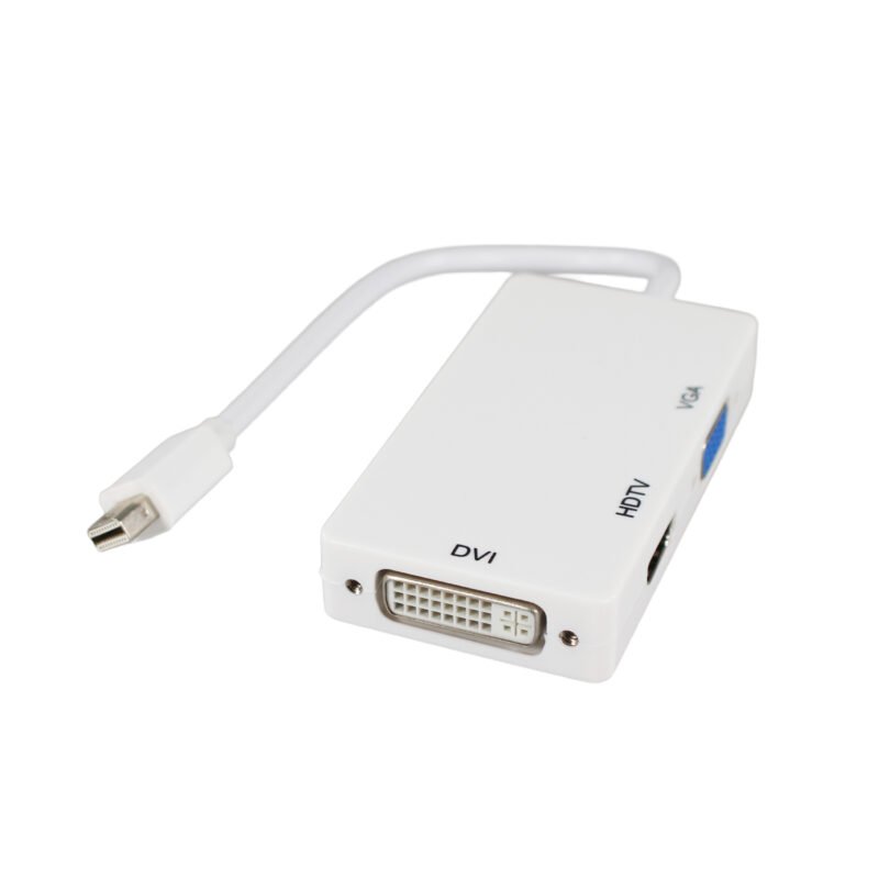 adaptador tecnolab mini displayport a hdmi, vga y dvi. compatibilidad universal. white — vista 5