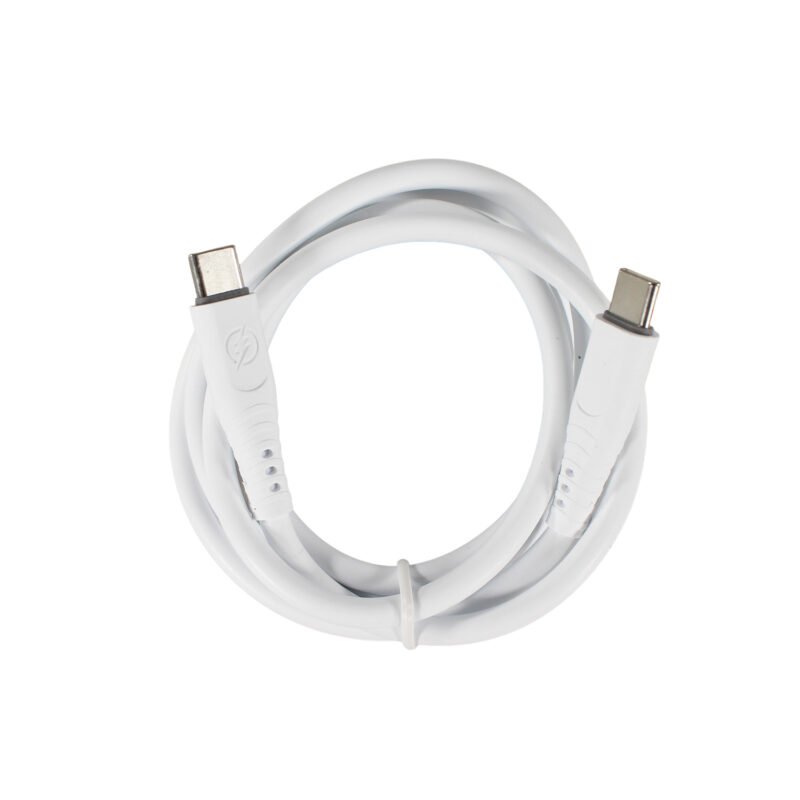 cable tecnolab 65w tipo c a c. compatible usb pd 1 metro. white — vista 3