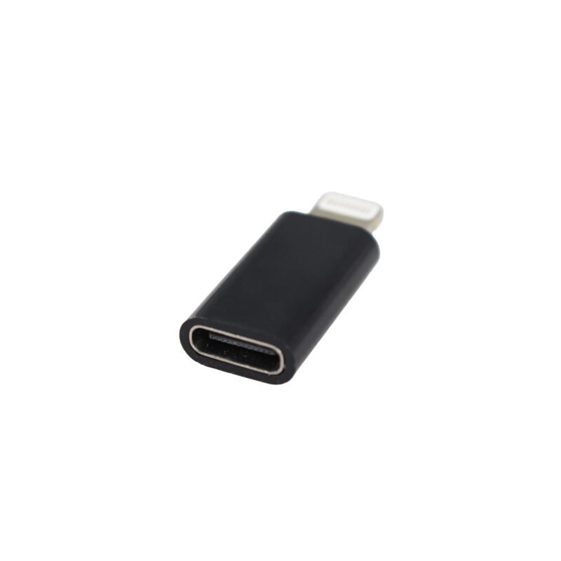 adaptador tecnolab usb tipo c hembra a lightning macho. carga y transferencia de datos. black — vista 4