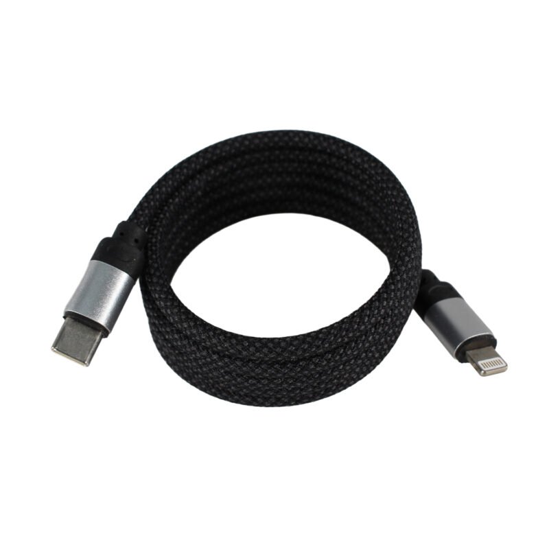 cable trenzado magnetico tecnolab 27w usb tipo c a lightning. compatible usb pd. 1 metro. black — vista 4