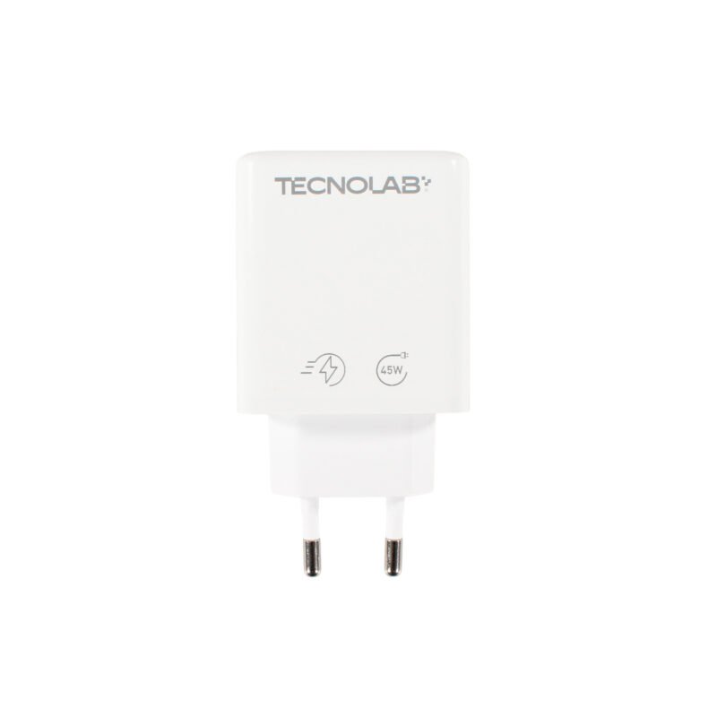 cargador tecnolab qc 3.0 + pd 45w. dual port, sin cable. certificacion sec. white — vista 5