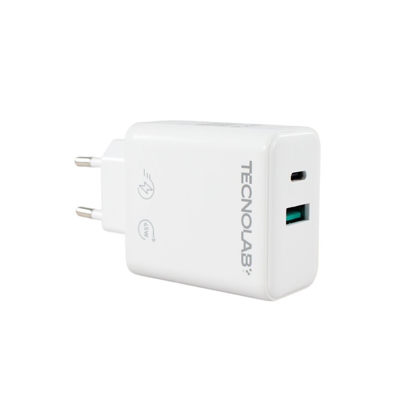 cargador tecnolab qc 3.0 + pd 45w con cable tipo c a lightning. certificacion sec. white. — vista 6