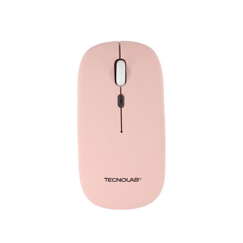 mouse optico silencioso tecnolab, rgb , conexiÓn dual 2.4 + bt, multicompatibilidad. dpi 800/1200/1600. pink — vista 2