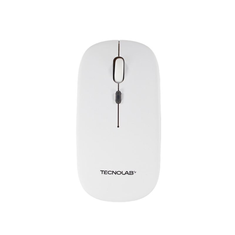 mouse optico silencioso tecnolab, rgb , conexiÓn dual 2.4 + bt, multicompatibilidad. dpi 800/1200/1600. white — vista 2
