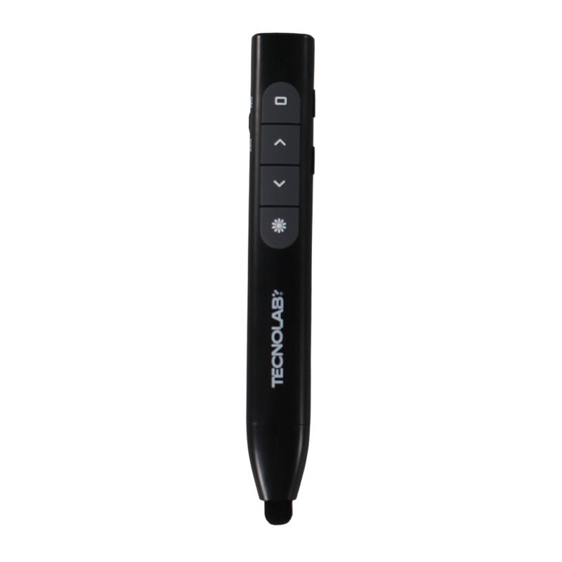 puntero laser para presentaciones con lapiz touch, 2.4 ghz, 100 metros de rango. botones para control de volumen, retroceso y avance. recargable usb. — vista 3