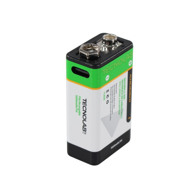 pila tecnolab recargable de litio 9v 1000mah interfaz usb tipo c. 1 unidad — vista 3