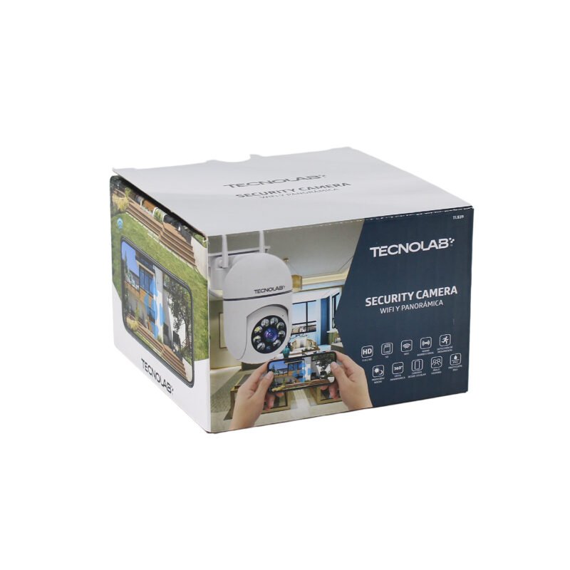 camara de seguridad wifi 2,4 ghz y panoramica. resolucion full hd. detector de movimiento, vision nocturna, luz integrada, vista 360° y rotacion vertical 60°, almacenamiento hasta 128gb. voltaje 220v — vista 2