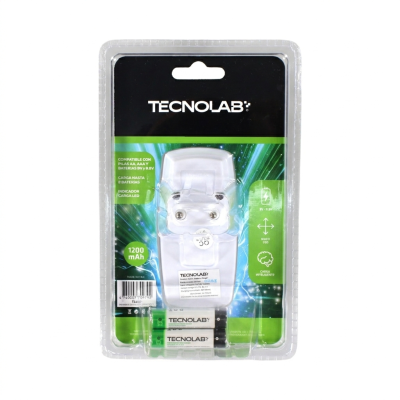 cargador de pilas tecnolab multifuncional — vista 2
