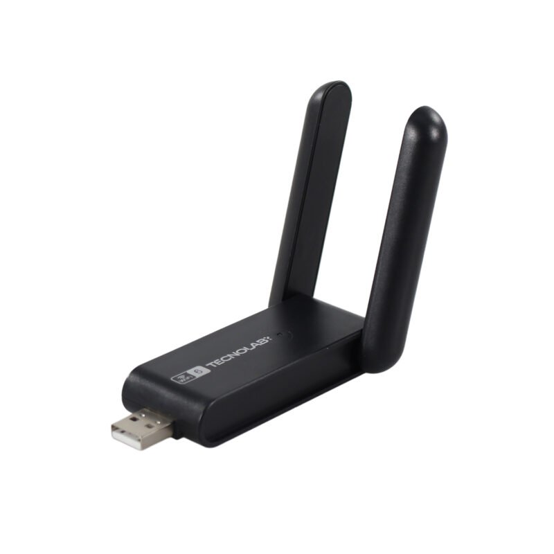 adaptador wifi/bluetooth tecnolab 1300mbps, conectividad dual wifi 6 y bt 4.2. frecuencia 2.4g, alcance de 10 metros, — vista 2