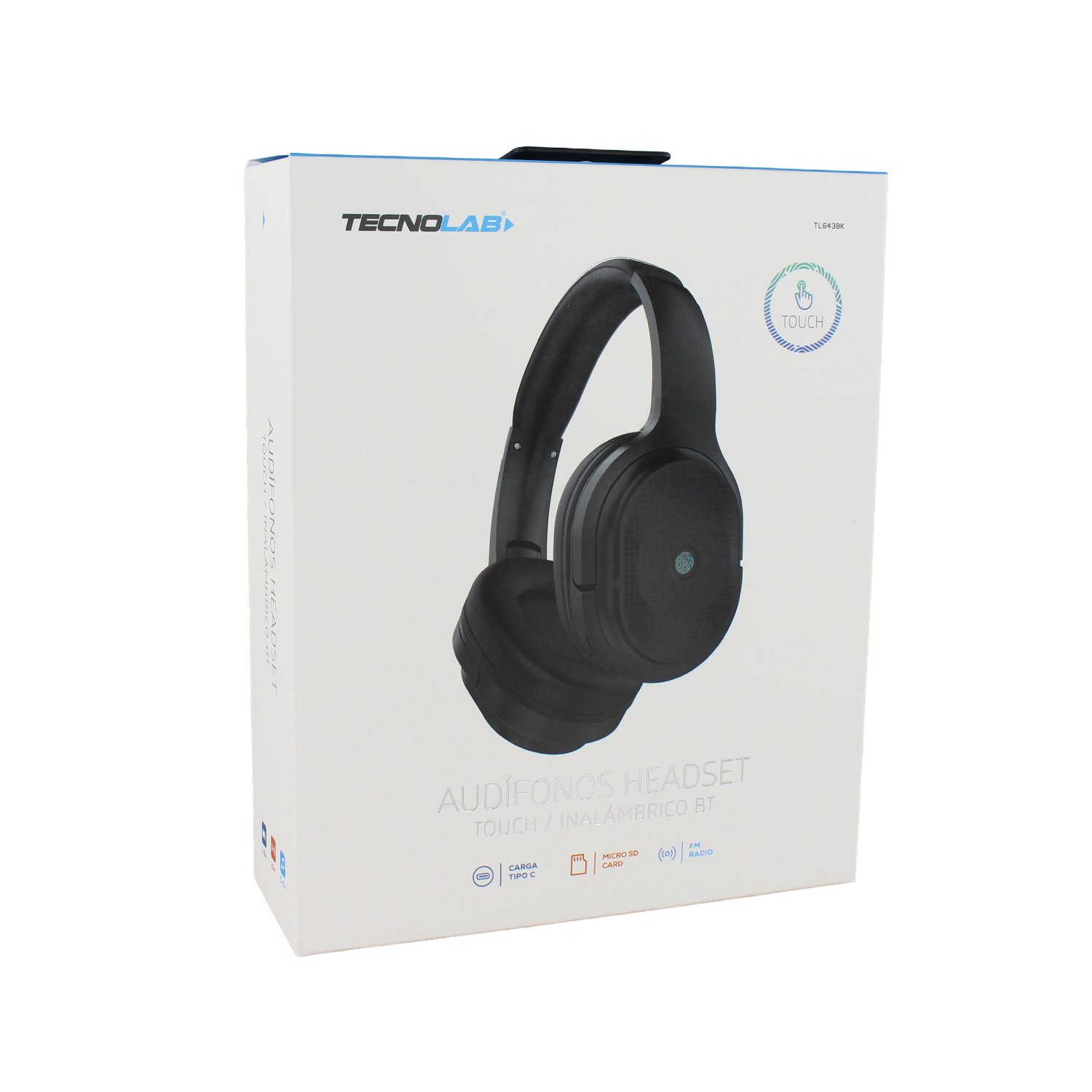 audifono tecnolab bt v5.3, bateria 200mah, control touch, radio fm, micro sd, carga tipo c, 5 6h reproduccion. black audifono tecnolab bt v5.3, bateria 200mah, control touch, radio fm, micro sd, carga tipo c, 5 6h reproduccion. black
