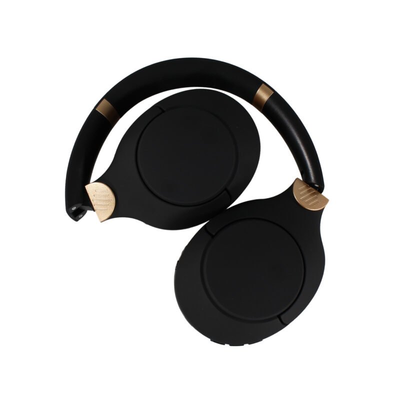 audifono tecnolab bt v5.3, bateria 400mah, reduccion de ruido 18 23db, carga tipo c, cancelacion de ruido activa (anc). black and gold — vista 3