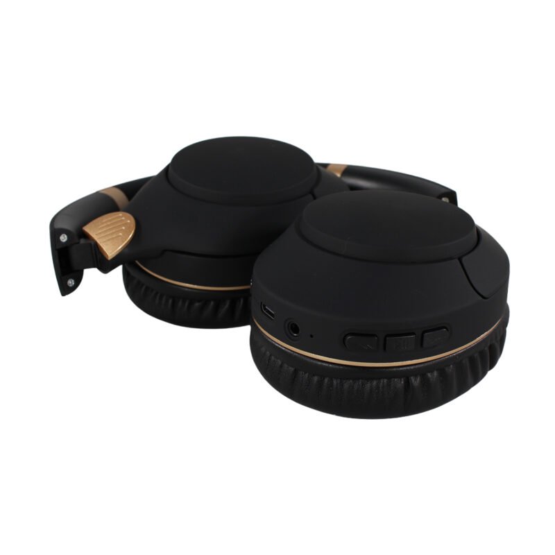 audifono tecnolab bt v5.3, bateria 400mah, reduccion de ruido 18 23db, carga tipo c, cancelacion de ruido activa (anc). black and gold — vista 4