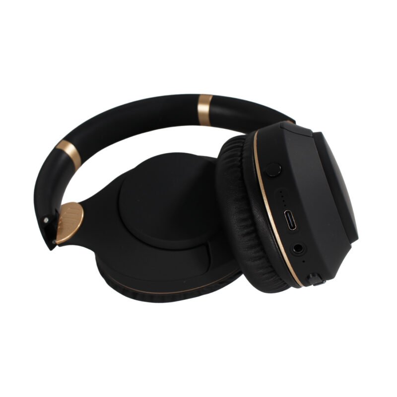 audifono tecnolab bt v5.3, bateria 400mah, reduccion de ruido 18 23db, carga tipo c, cancelacion de ruido activa (anc). black and gold — vista 7