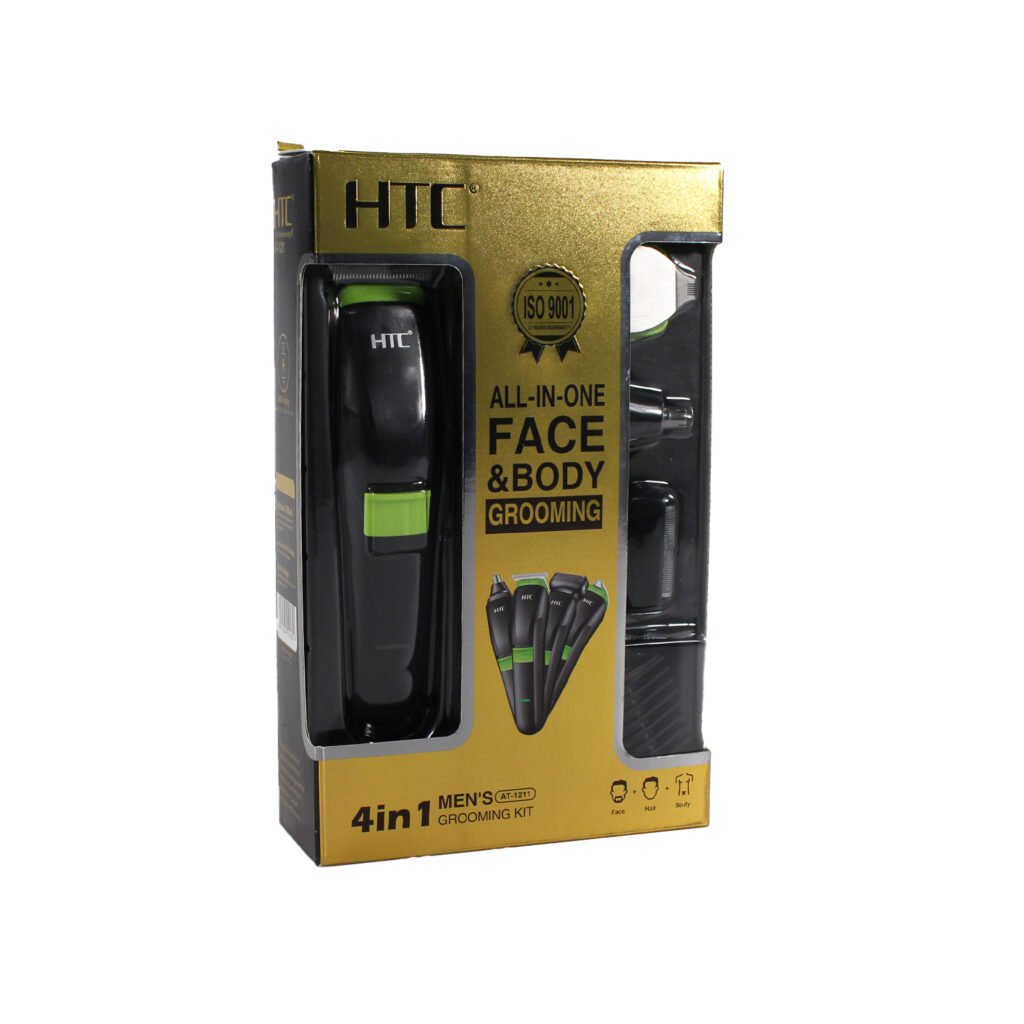 afeitadora htc inalambrica 4 en 1, recortadora de vello, hoja de precision, cortadora de vello para nariz y orejas, cabeza magnetica desmontable, recargable tipo c
