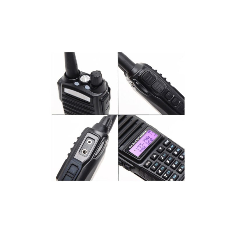 walkie talkie baofeng uv 82, 2 vias, dual banda uhf/vhf, 136 174/400 520mhz, 128 memorias, bateria 1800mah, 10h autonomia. — vista 2
