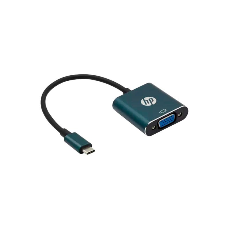 convertidor hp tipo c a vga, material resistente, carcasa de aluminio, hd 1080p a 60hz.