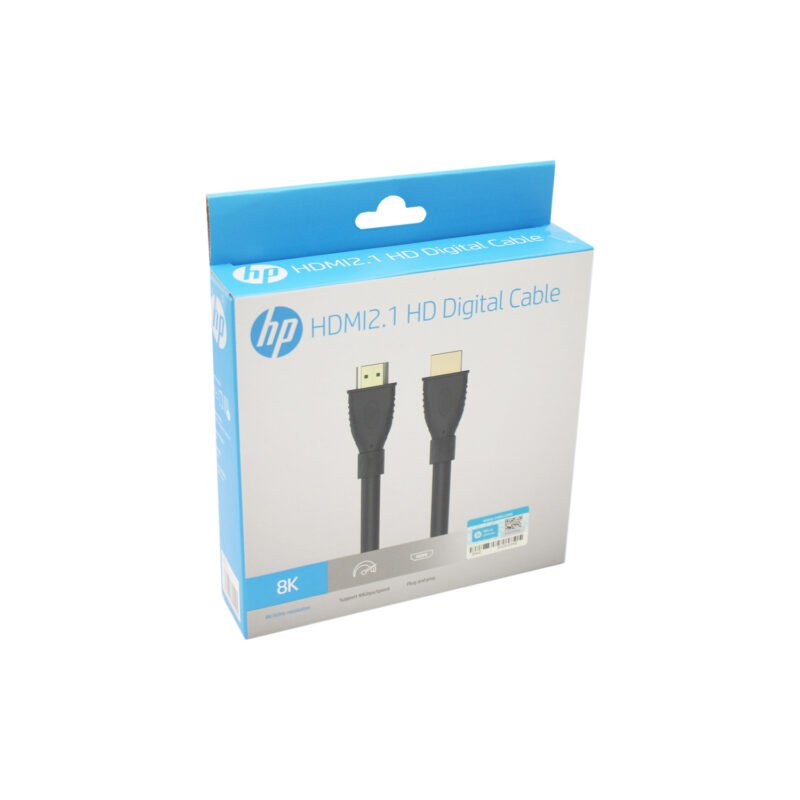 cable hp hdmi 8k/60hz, admitiendo ethernet, video, 3d, y transmision sincronizada. enchufe chapado en oro 24k, reduce perdida de seÑal. — vista 2