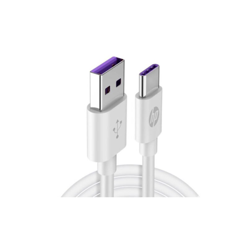 cable hp usb 2.0 tipo c, 1mt, velocidad 480 mbps, pvc resistente y duradero. 1mtswhite