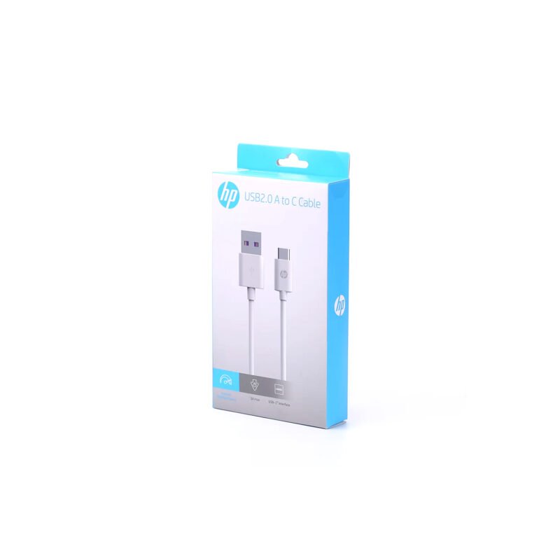 cable hp usb 2.0 tipo c, 1mt, velocidad 480 mbps, pvc resistente y duradero. 1mtswhite — vista 2