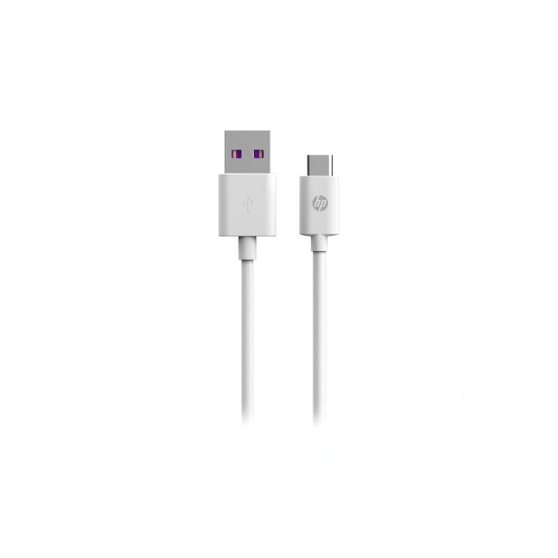 cable hp usb 2.0 tipo c, 2mt, velocidad 480 mbps, pvc resistente y duradero.white — vista 2