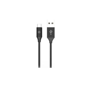 cable hp usb 2.0 a tipo c, 2mt, velocidad de 480 mbps, material pvc resistente y duradero. color. black