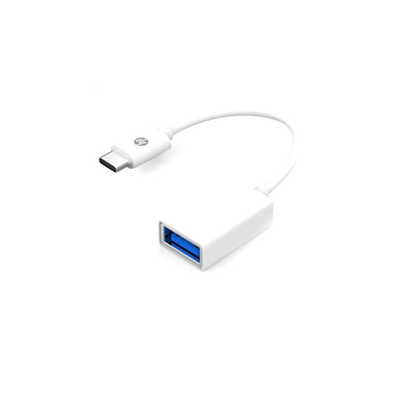 adaptador hp tipo c 3.1 a usb hembra otg, conexion de dispositivos externos a celular o tablet, transmision rapida de datos. 15cm