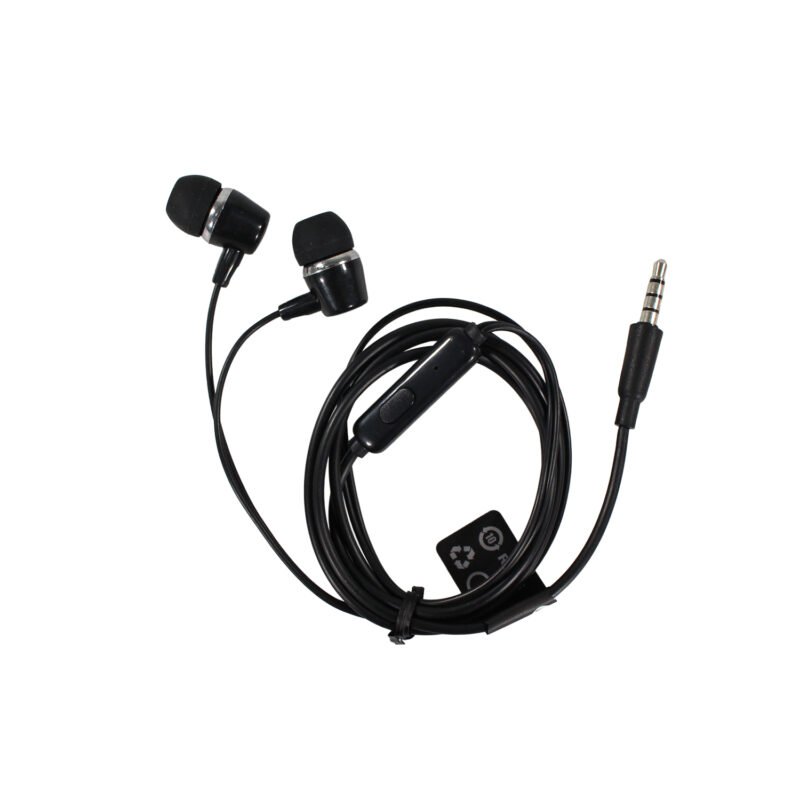 audifono hp manos libres stereo, microfono, control de volumen, 3.5mm, cable 1m, blanco. black — vista 2