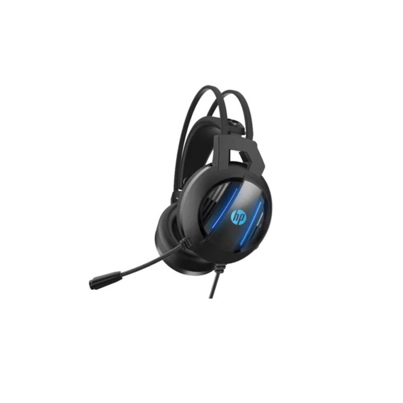 audifono hp dhe 8001, cable 2.1m, luz led, conector aux 3.5 y usb. blue — vista 2