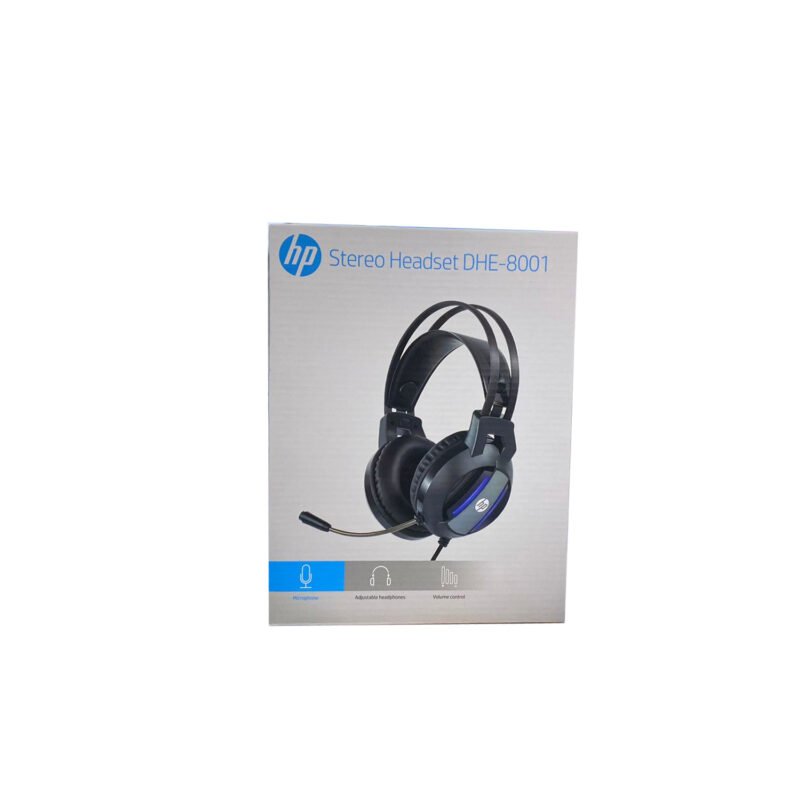 audifono hp dhe 8001, cable 2.1m, luz led, conector aux 3.5 y usb. blue — vista 3