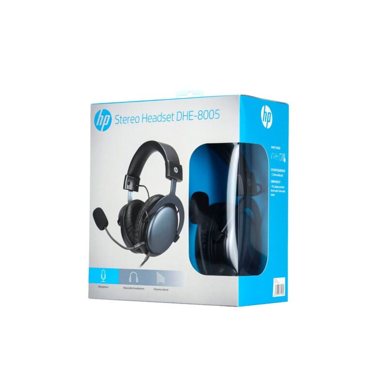 audifono hp dhe 8005, compatibles con pc, almohadillas suaves, cable 2m, control de volumen, conector aux 3.5mm. — vista 5