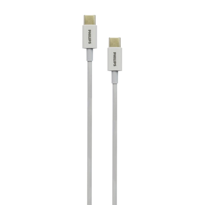 cable philips tipo c 3.2 a tipo c 60ws 1 mts white — vista 4