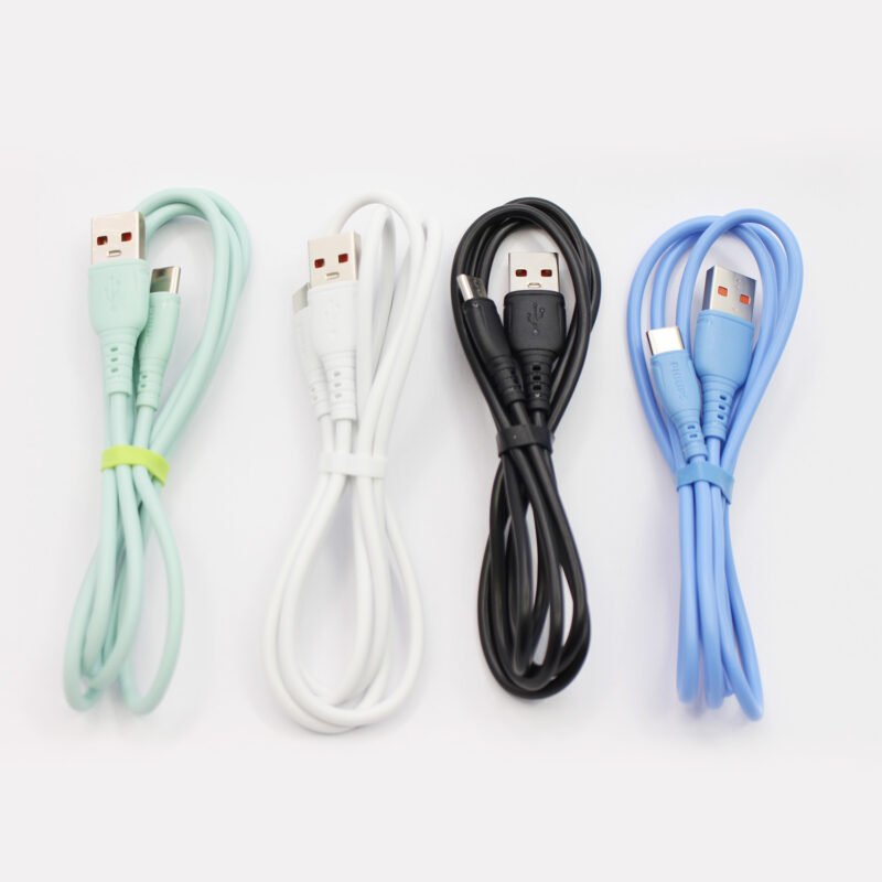pack 20 cables philips usb 3.0 a tipo c 2.4 amp 1 mt black/white/green/blue — vista 4